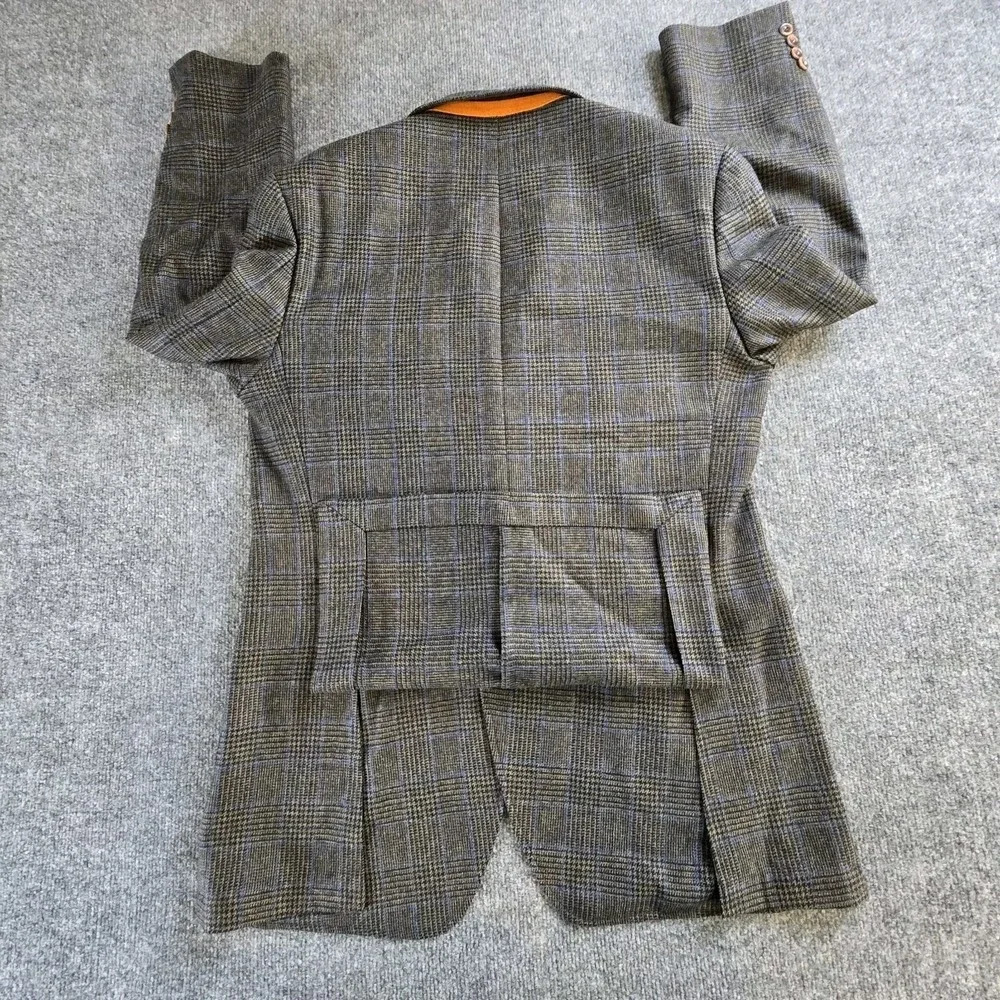 Rubensteins Blazer Mens 42LGray Plaid  Blend (New Orleans)